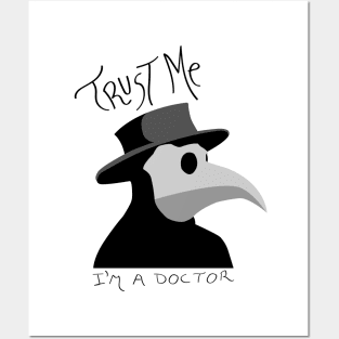 Plague doctor vintage and minimalist style Posters and Art